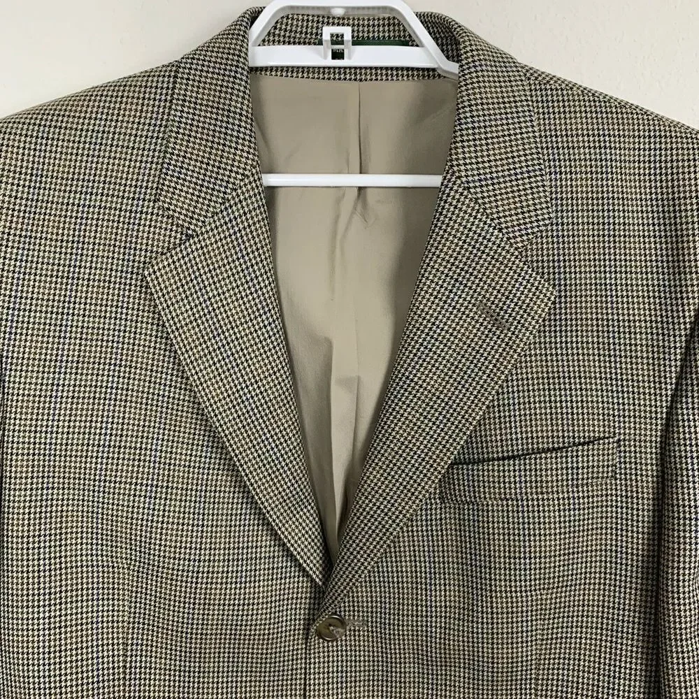 Lauren‎ Ralph Lauren Wool Houndstooth Size 42L Blazer Sports Coat Jacket